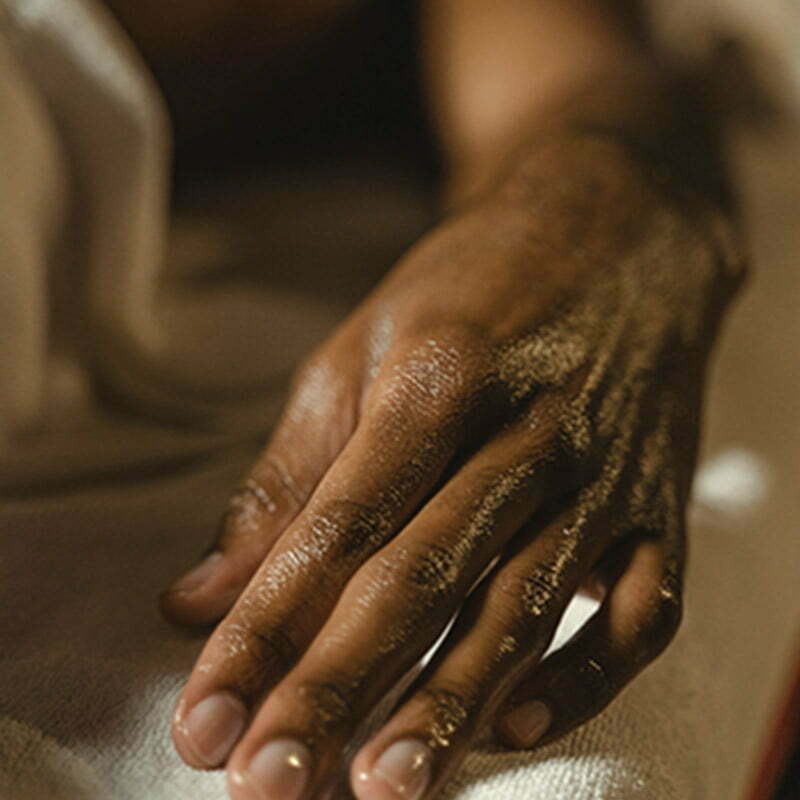 Upclose view of female hand during massage treatment