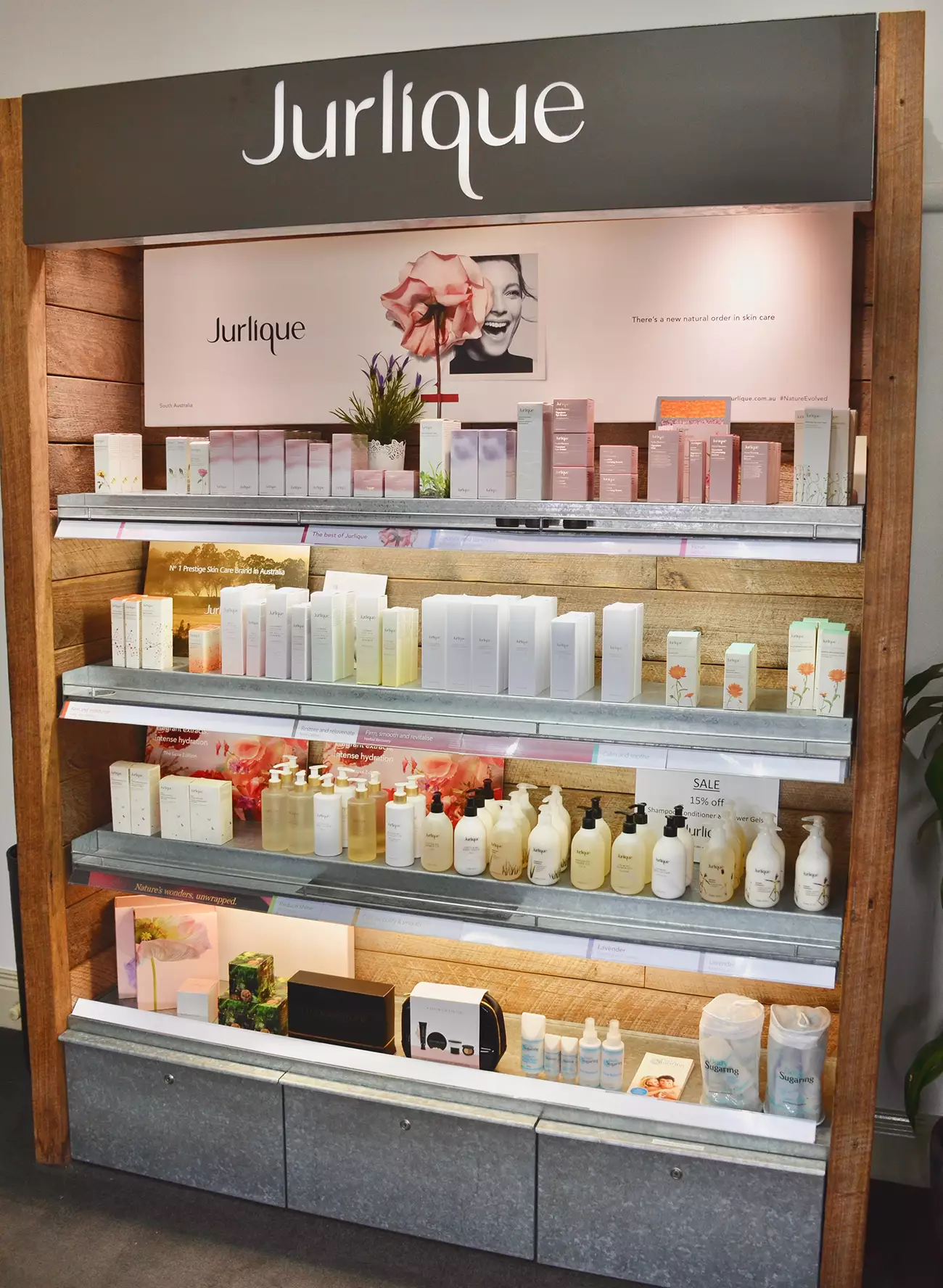 Jurlique skin care on display at Daylesford Day Spa