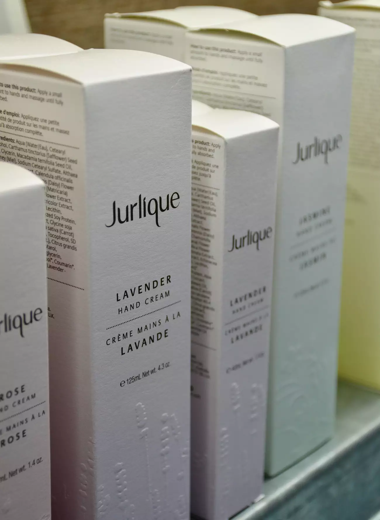 Jurlique hand cream on shop shelf at Daylesford Day Spa