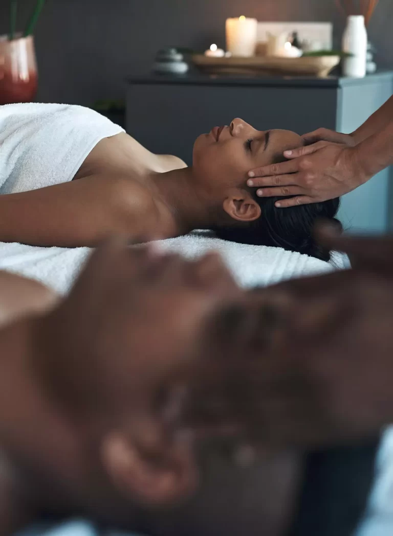Couple enjoying head massage